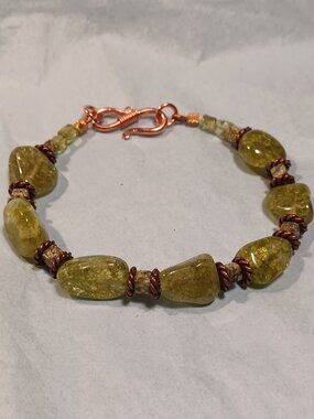 Peridot Nugget Bracelet - #01